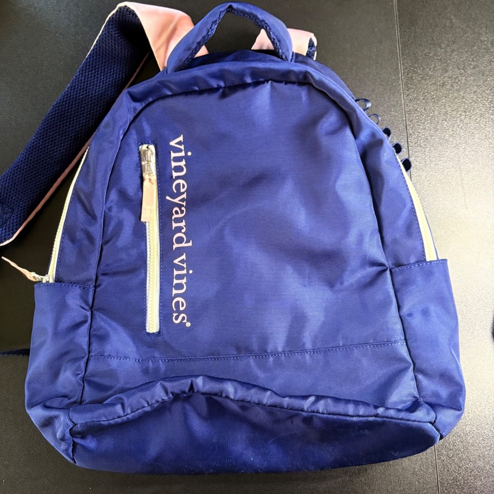 Vineyard Vines backpack‎ Blue and pink school travel office 15 inch